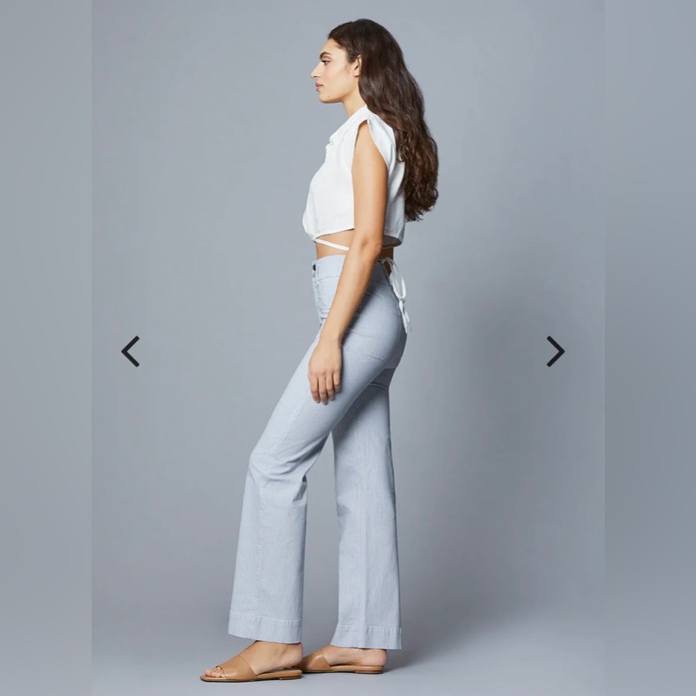 DL1961 Hepburn Stripe | Wide Leg Trousers | Size 28
